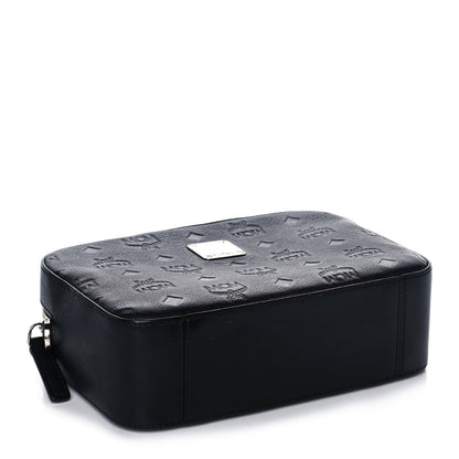 MCM Calfskin Ottomar Monogram Klara Crossbody Bag Black 4 of 11