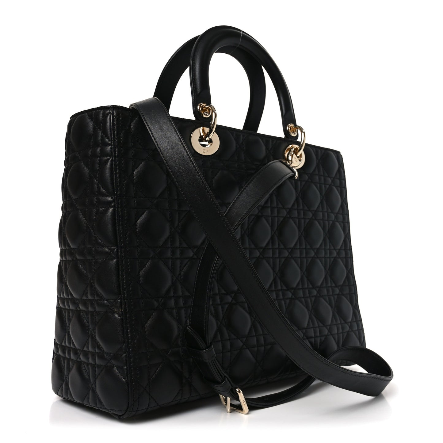 Lambskin Cannage Large Lady Dior Black