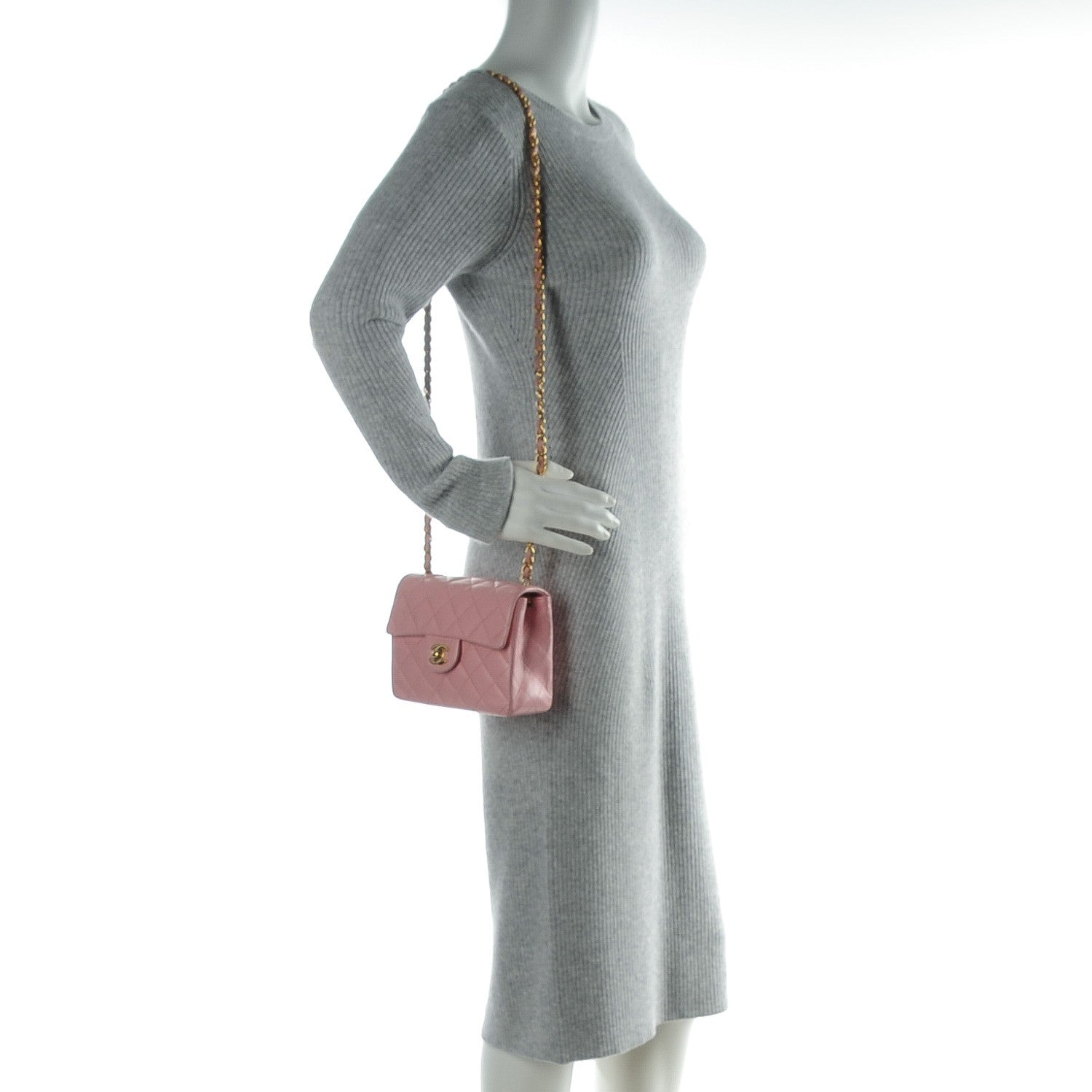 Chanel Lambskin Quilted Mini Square Flap Pink 2 of 8