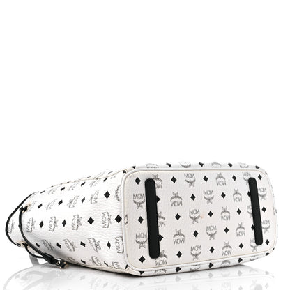 MCM Visetos Medium Project Reversible Shopper Tote White 5 of 17