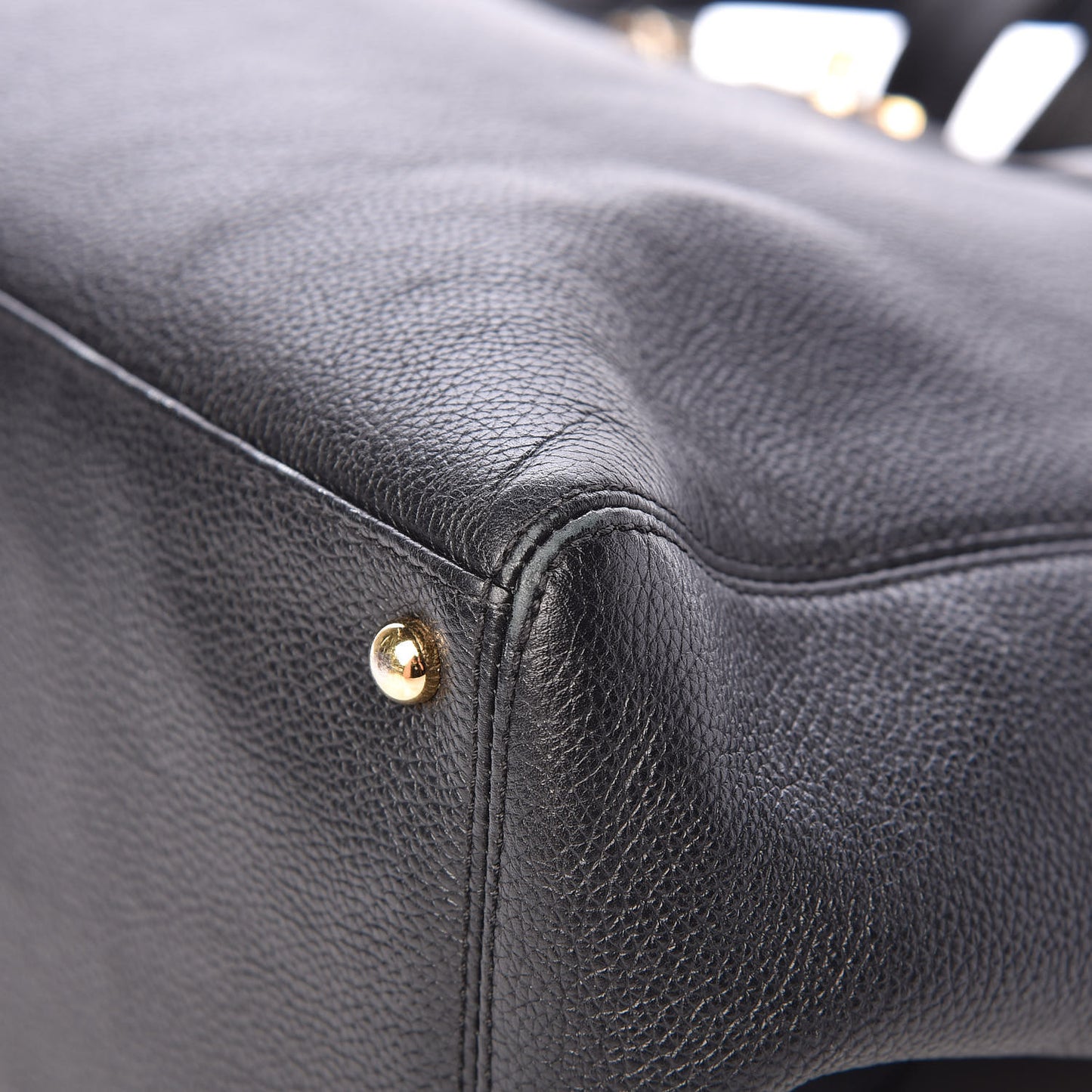 Calfskin Cerf Shopper Tote Black
