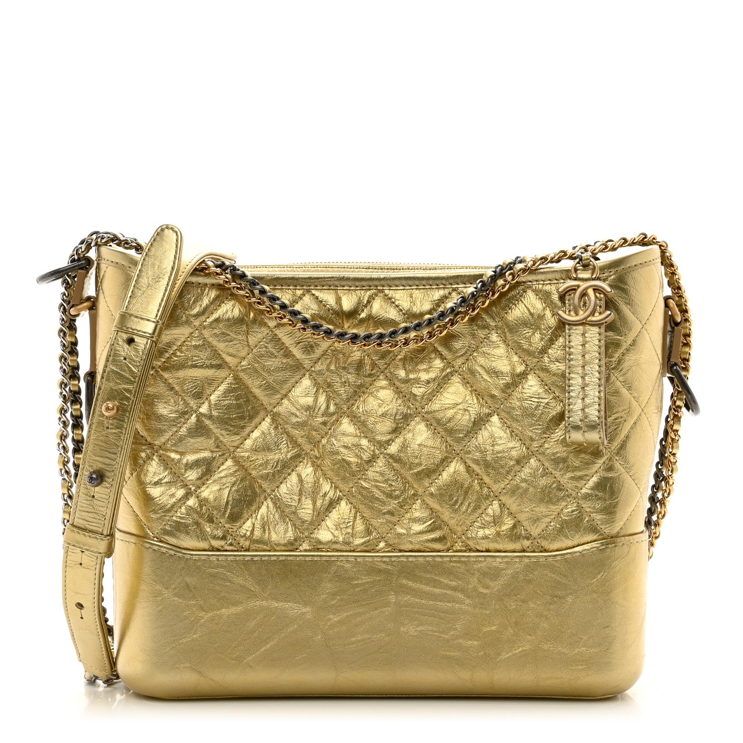 Chanel Metallic Aged Calfskin Quilted Medium Gabrielle Gold 1 of 10