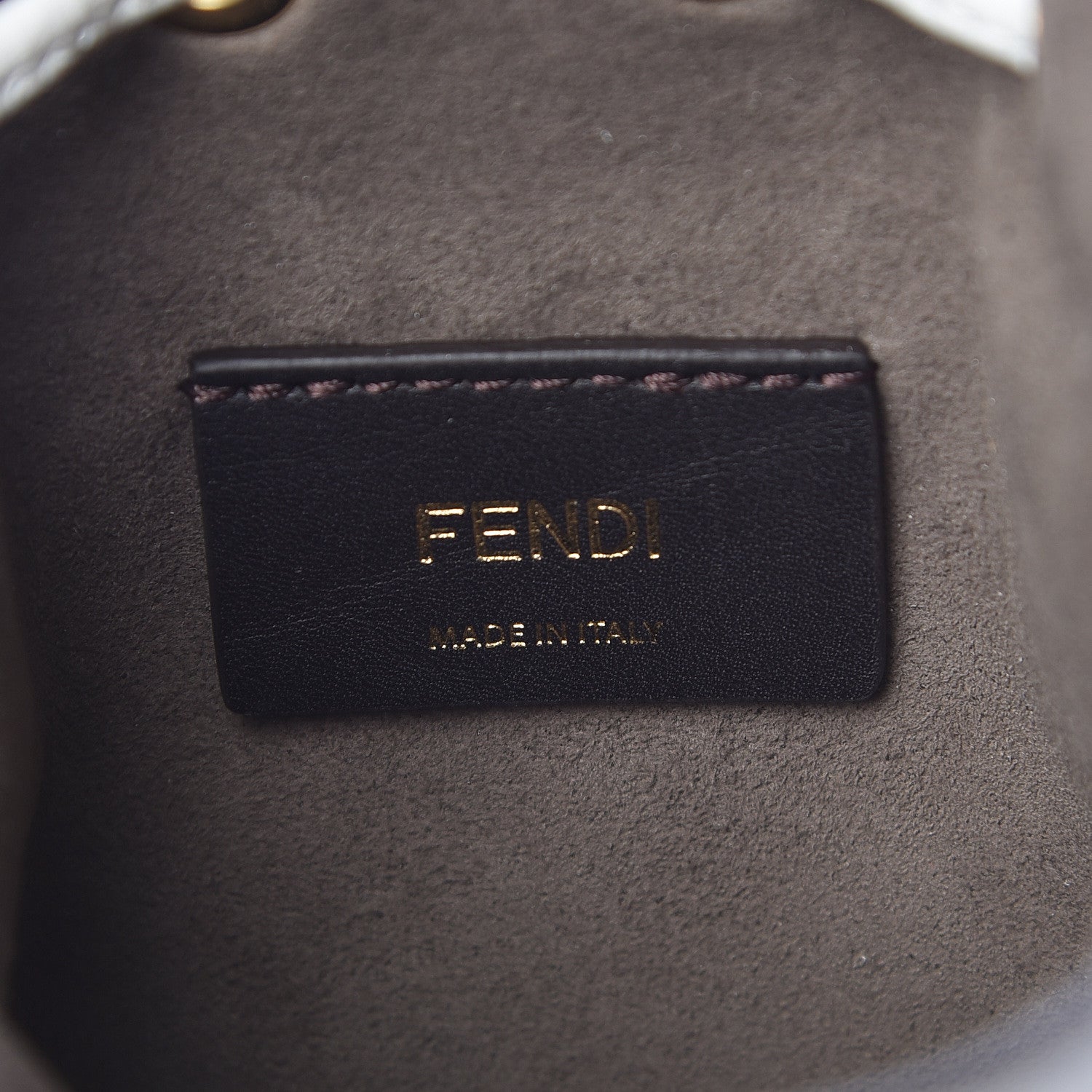 Fendi X FILA Calfskin F is Fendi Mania Fringe Mini Mon Tresor Bucket Bag White 6 of 11