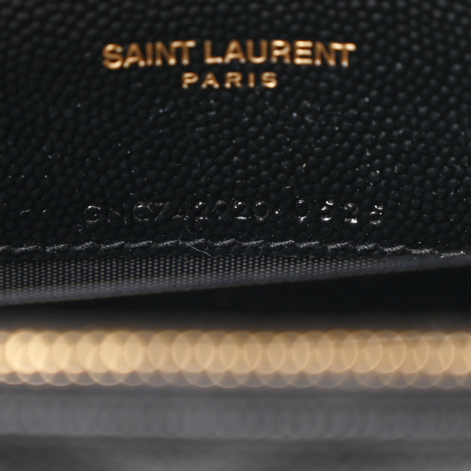 Saint Laurent Grain De Poudre Matelasse Chevron Monogram Envelope Chain Wallet Black 8 of 11