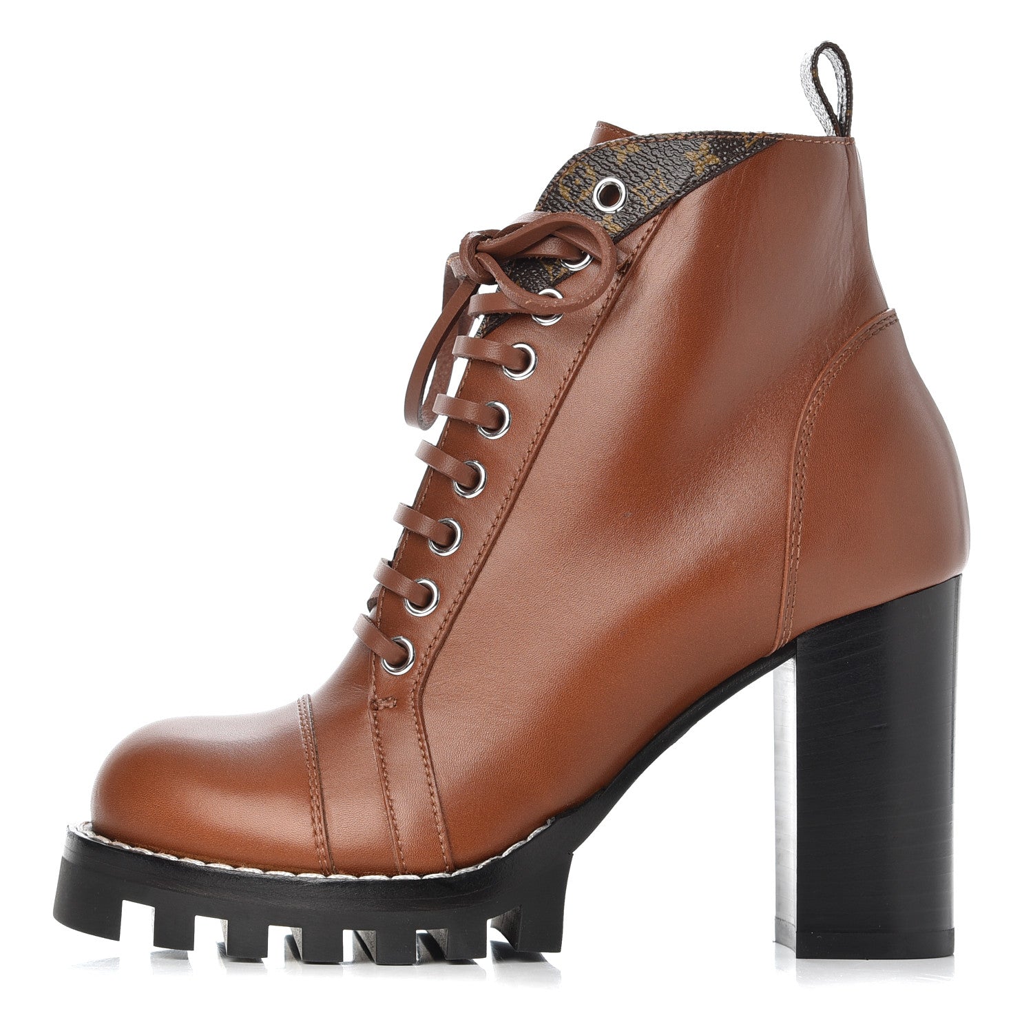 Louis Vuitton Calfskin Monogram Star Trail Ankle Boots 36 Cognac 1 of 12