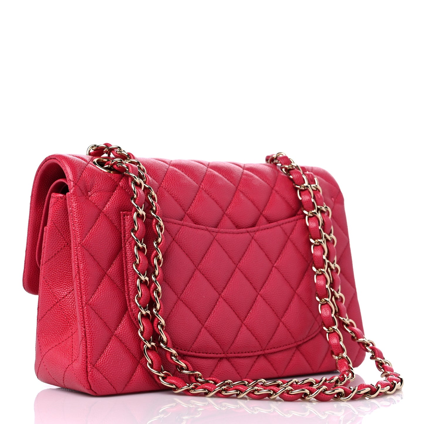 Caviar Quilted Small Double Flap Dark Pink