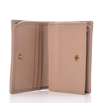 Gucci Calfskin Matelasse GG Marmont Card Case Nude 5 of 8