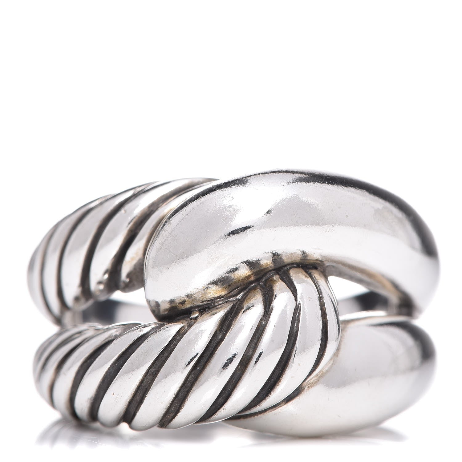 David Yurman Sterling Silver Single Loop Labyrinth Ring 58 8.5 1 of 10
