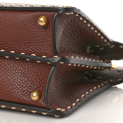 Fendi Vitello Granato Camoscio Selleria Macro Stitchings Small Peekaboo I SEE U Satchel Praline 8 of 8