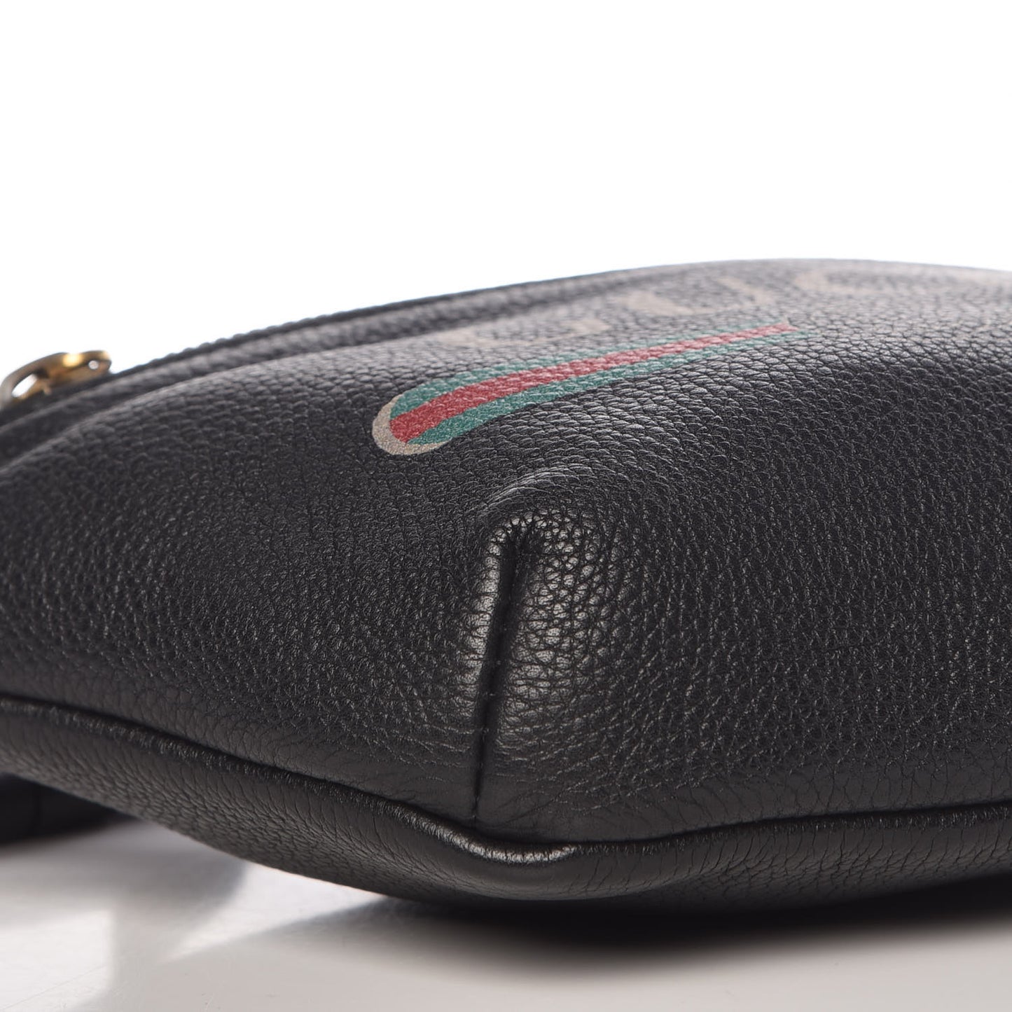 Grained Calfskin Small Logo Belt Bag Black
