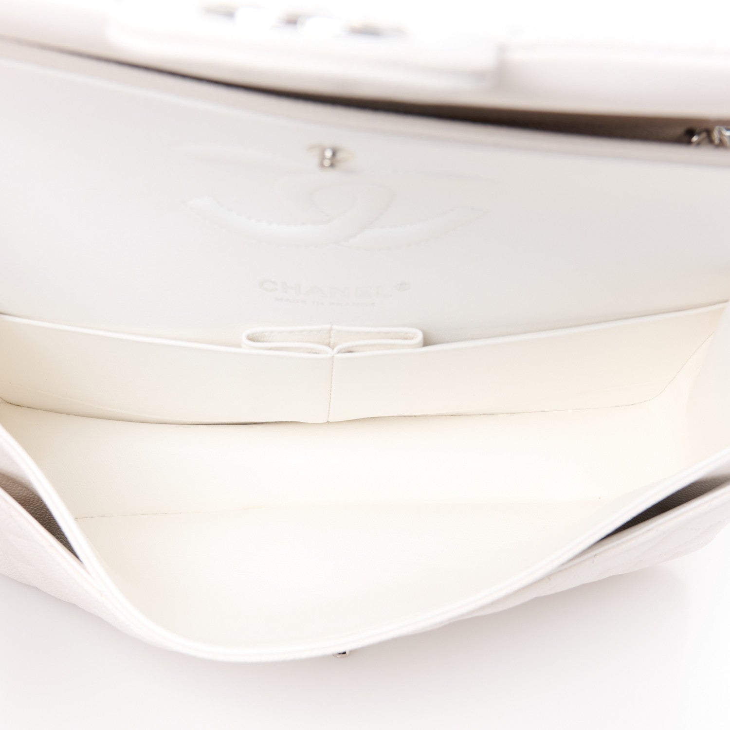 Chanel Caviar Quilted Medium Double Flap White 5 of 12