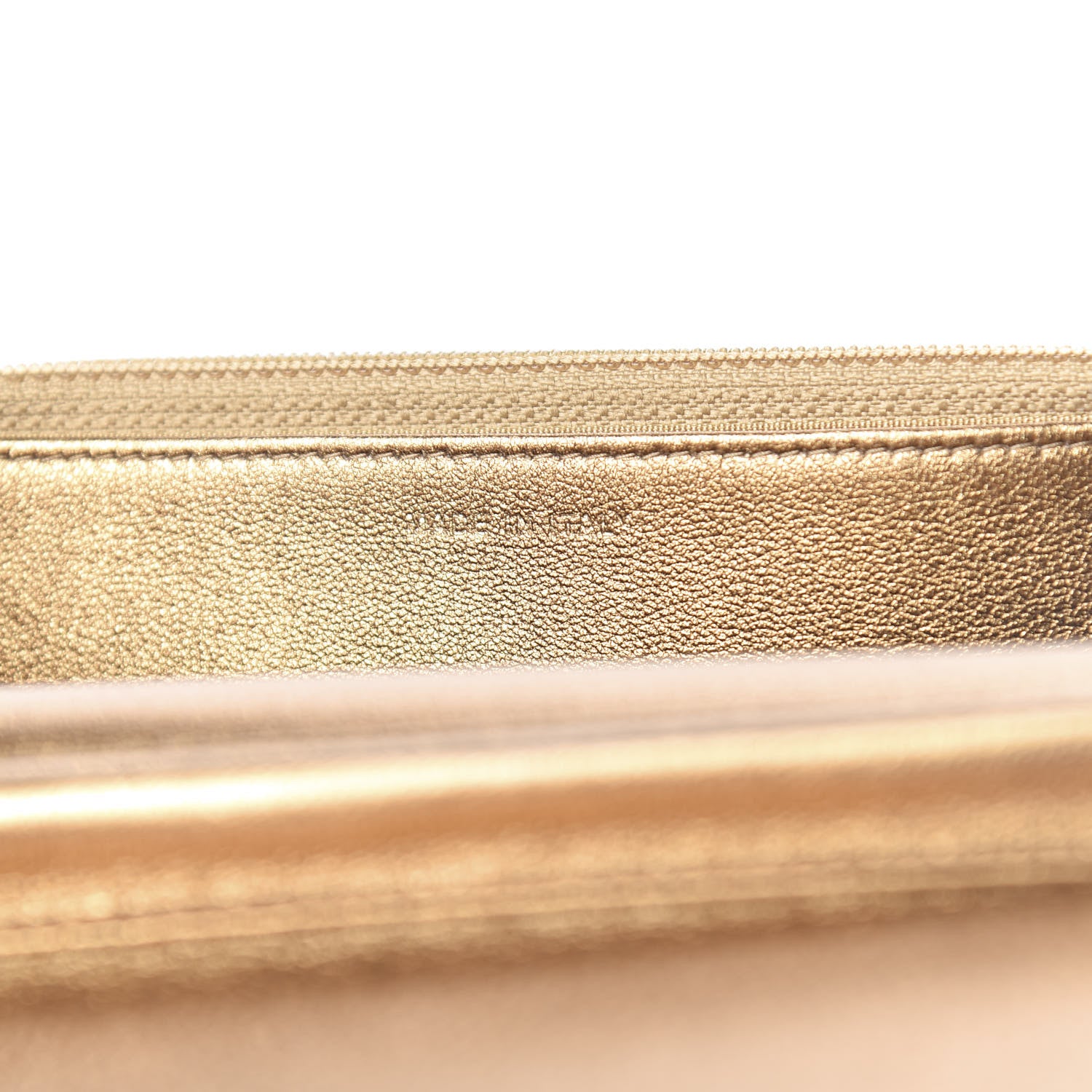 Chanel Metallic Goatskin Quilted Diamond CC Wallet On Chain WOC Gold 7 of 14