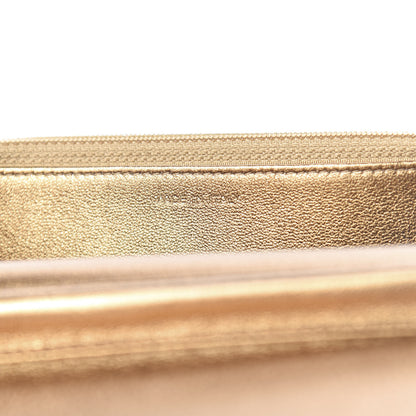 Chanel Metallic Goatskin Quilted Diamond CC Wallet On Chain WOC Gold 7 of 14
