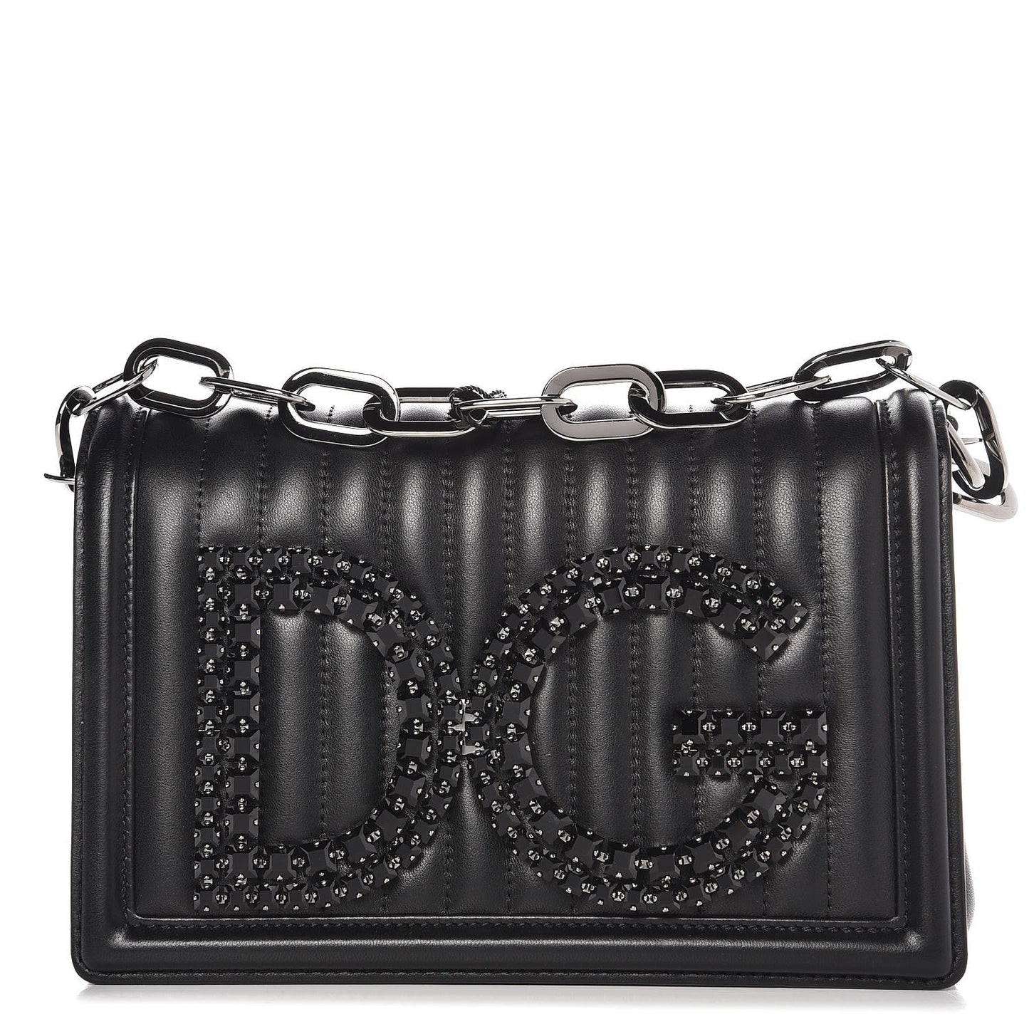 Nappa Quilted DG Shoulder Bag Black
