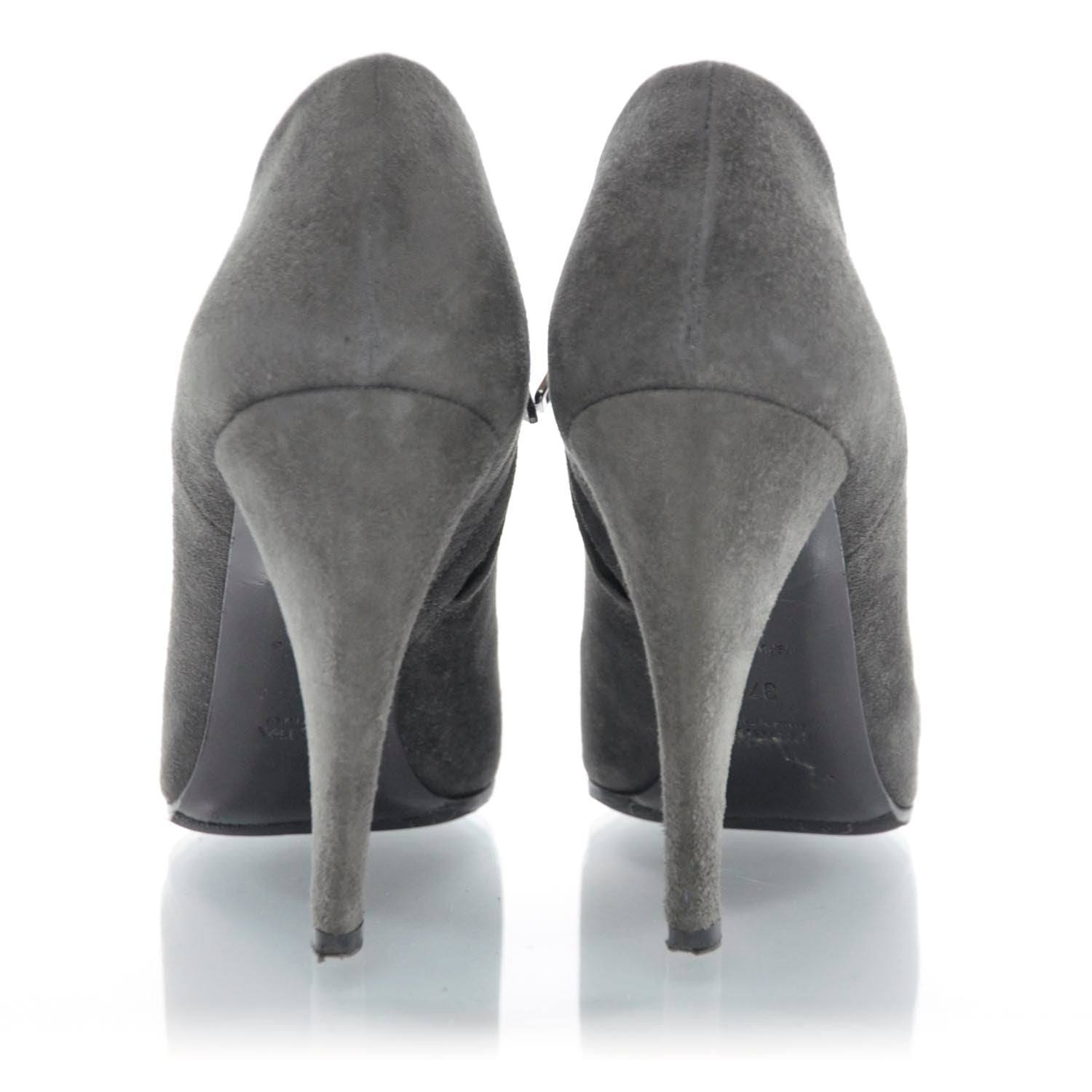 Prada Suede Ankle Boots 37 Grey 3 of 8