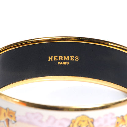 Hermes Enamel Printed Pride of Lions Wide Bracelet 62 4 of 6