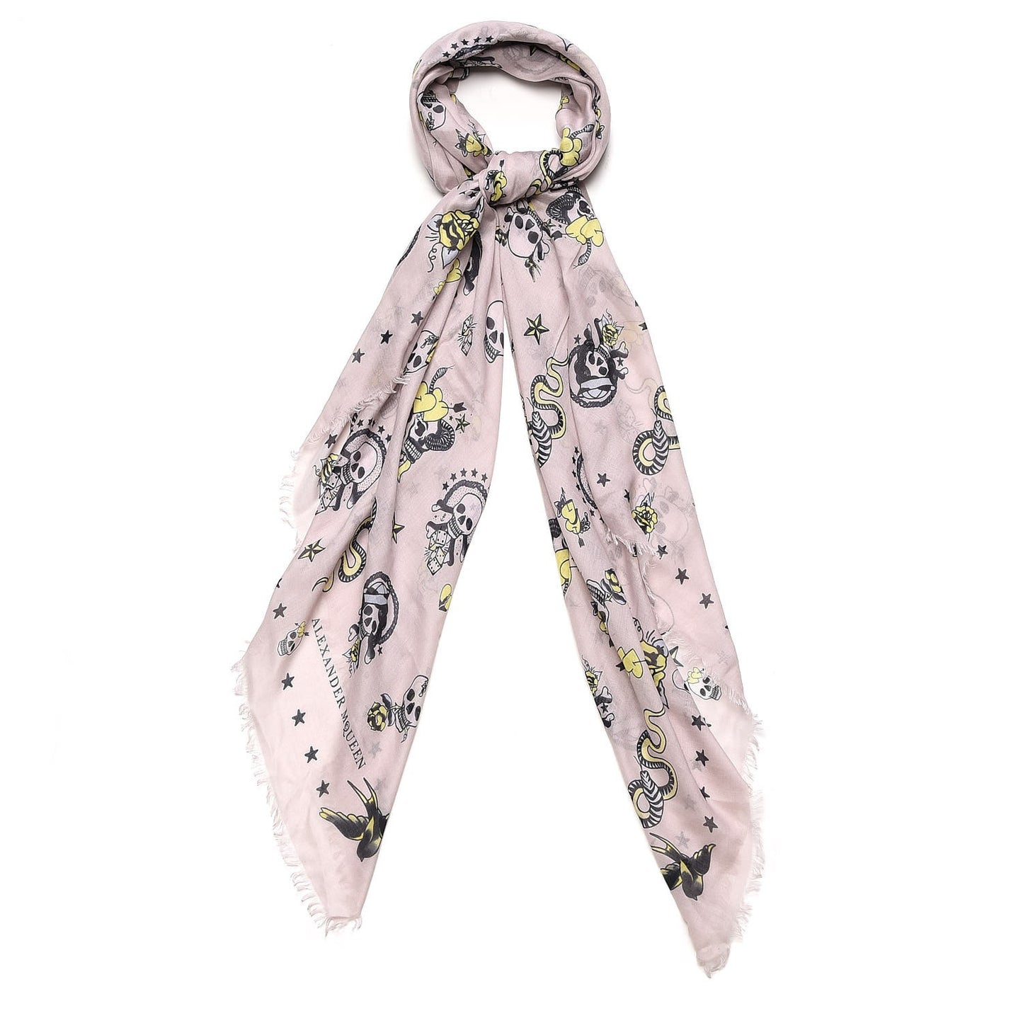 Modal Silk Flower Skull Scarf Pink