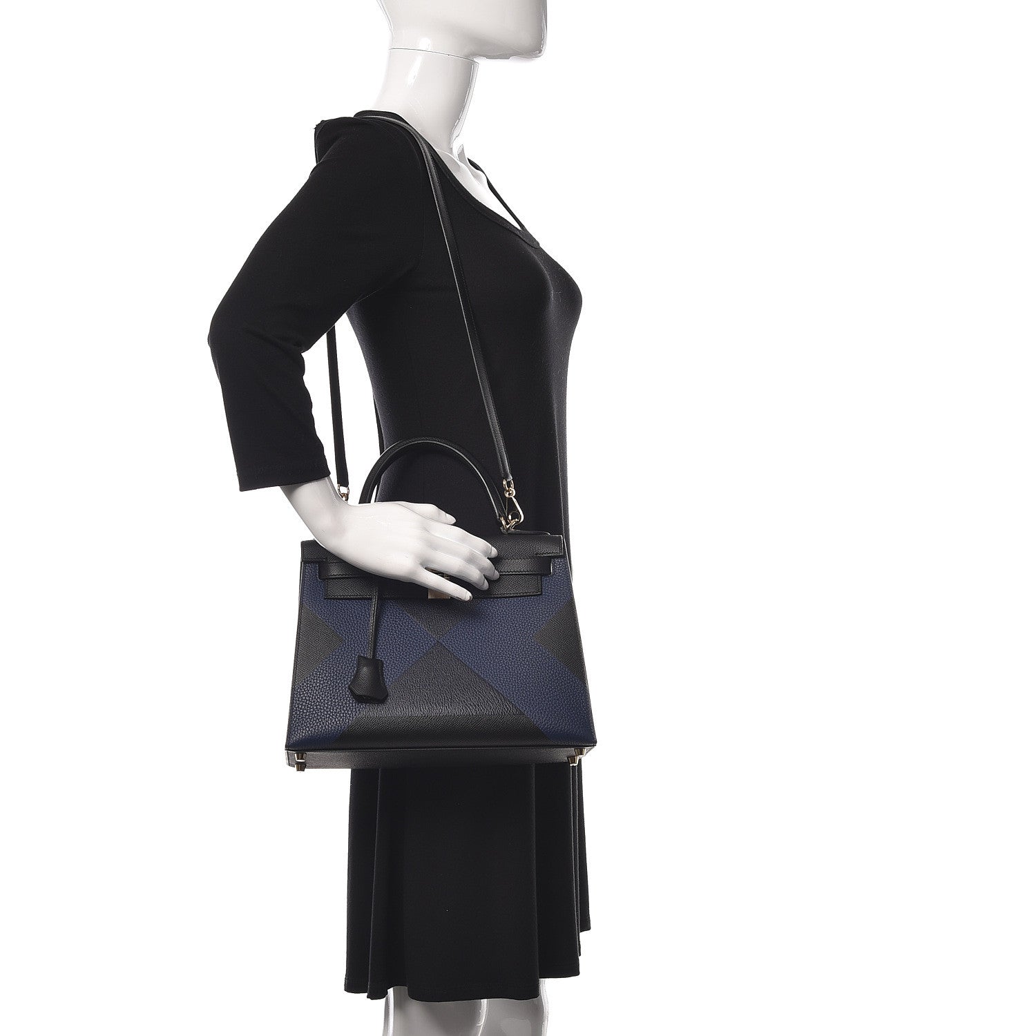 Hermes Epsom Taurillon Clemence Chevre Mysore Horseshoe Kellygraphie Lettre X Kelly Sellier 28 Noir Bleu Indigo Bleu Saphir 2 of 36