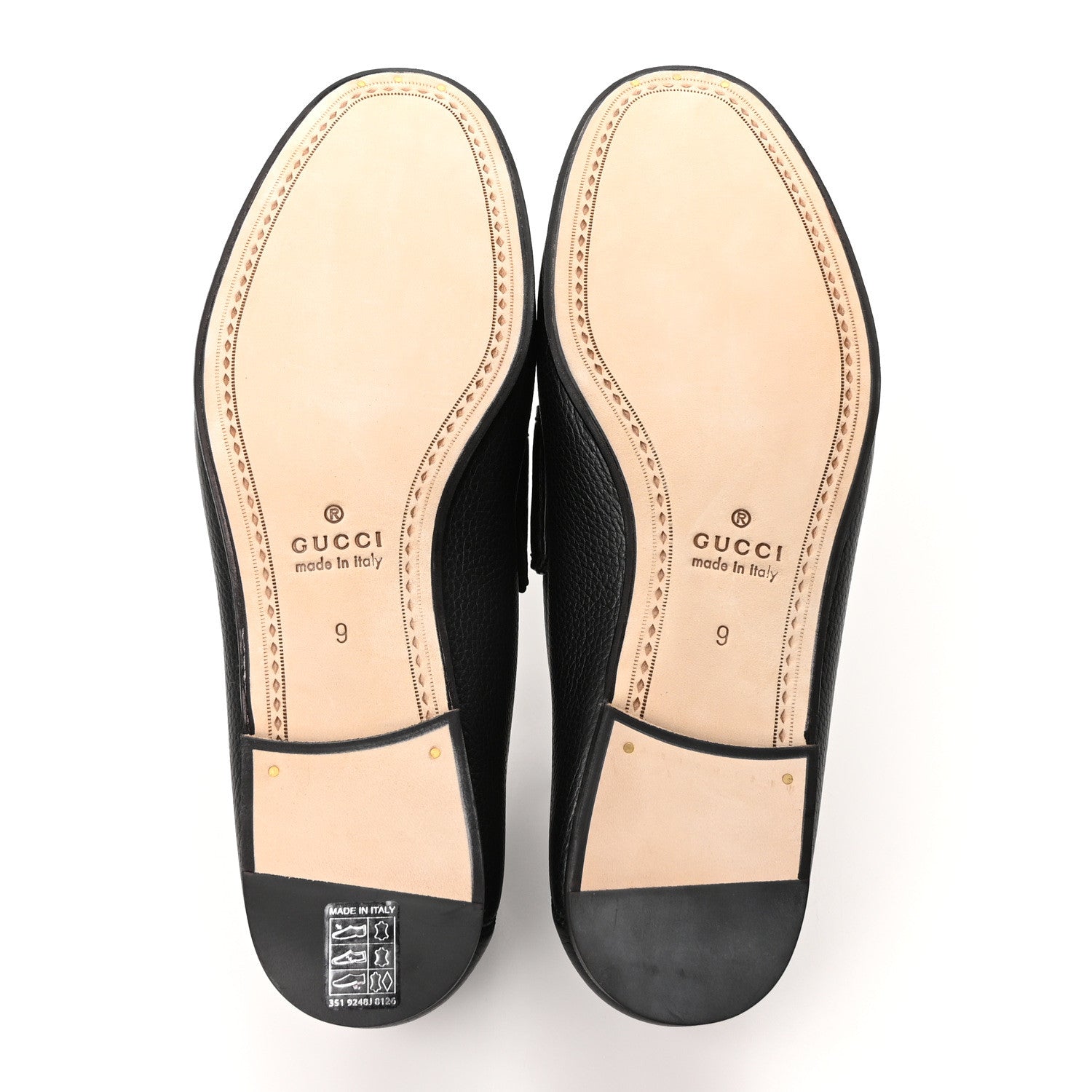 Gucci Bryanne Calfskin Mens 1953 Horsebit Loafers 9 Black 6 of 10