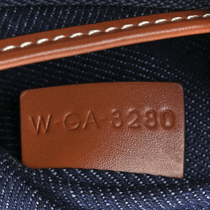 Celine Denim Ava Shoulder Bag Navy Tan 6 of 12