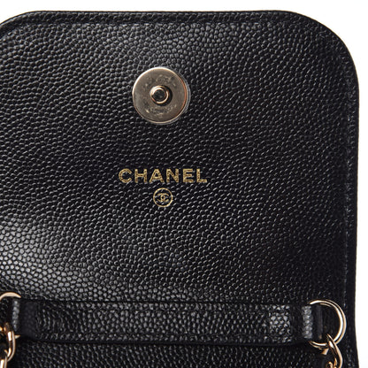 Chanel Caviar Quilted Crystal CC Airpods Pro and Phone Case With Chain Black 8 of 10