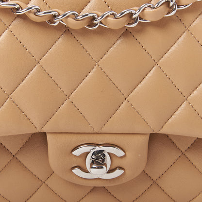 Chanel Lambskin Quilted Medium Double Flap Beige 7 of 10