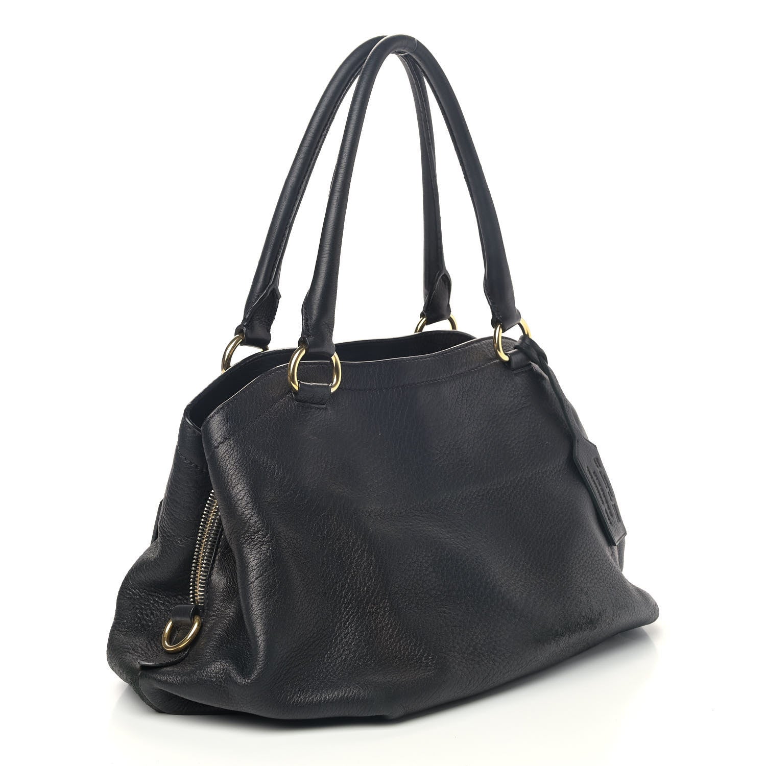 Prada Cervo Deerskin Satchel Black 2 of 9