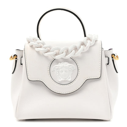 Versace Grained Calfskin Small La Medusa Top Handle Bag White 1 of 15