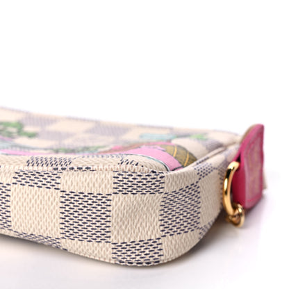 Louis Vuitton Damier Azur 2021 Christmas Animation Hollywood Mini Pochette Accessories Fuchsia 10 of 11