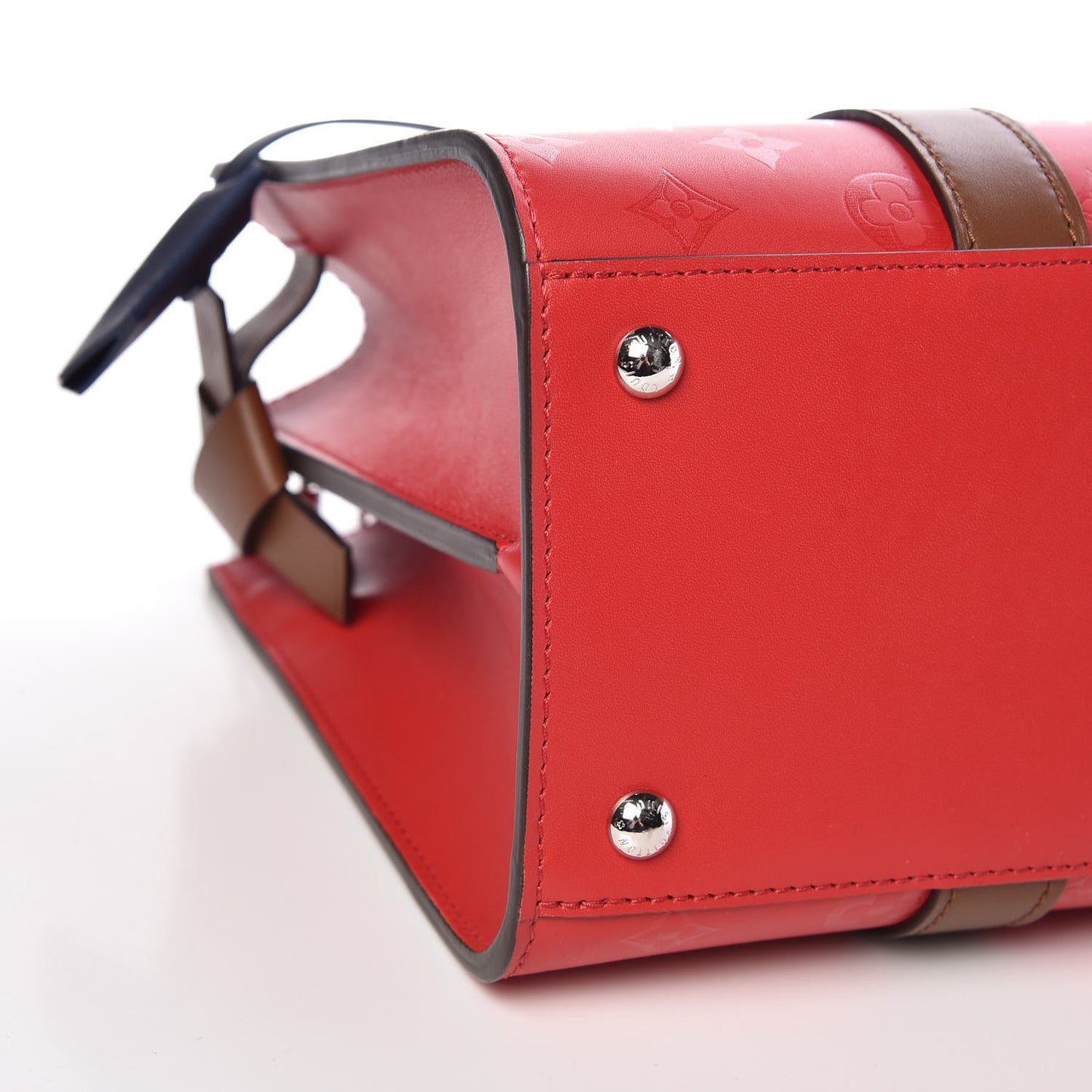 Monogram Cuir Plume Very Tote MM Rubis Noisette