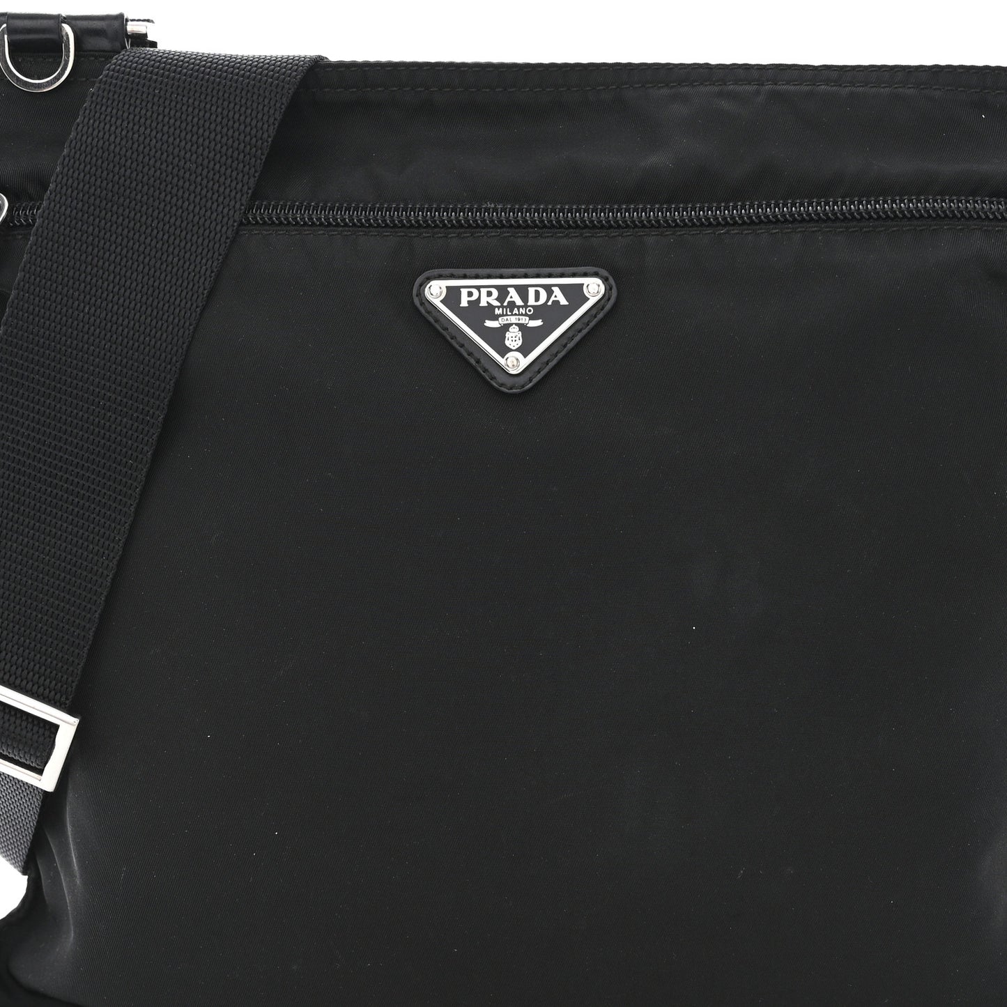 Nylon Vela Flat Messenger Bag Black