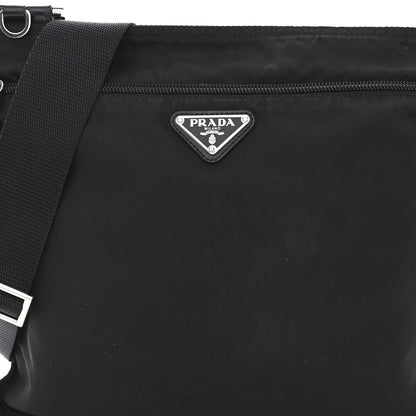 Prada Nylon Vela Flat Messenger Bag Black 9 of 11