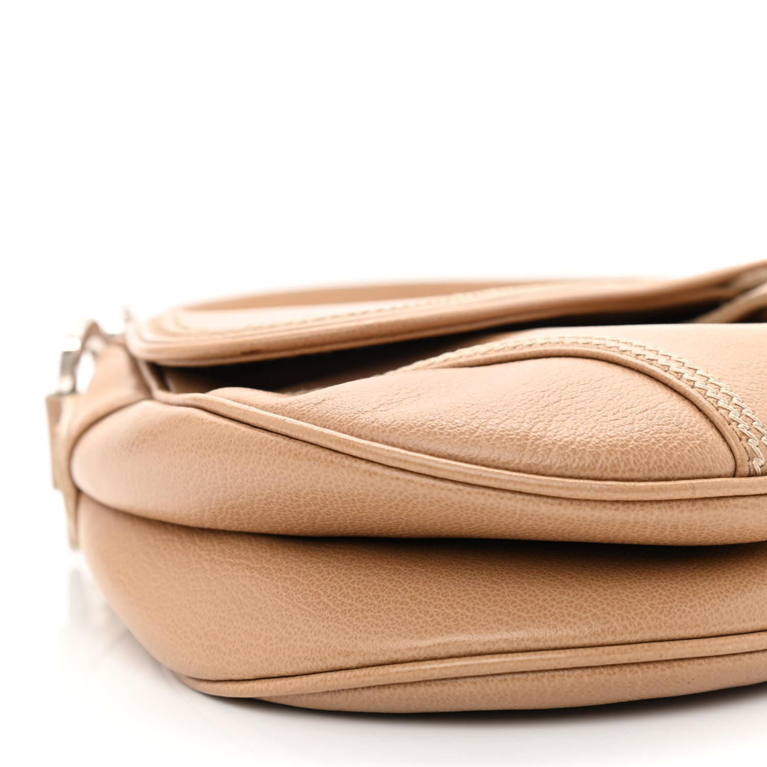 Christian Dior Grained Calfskin Saddle Bag Beige 10 of 14
