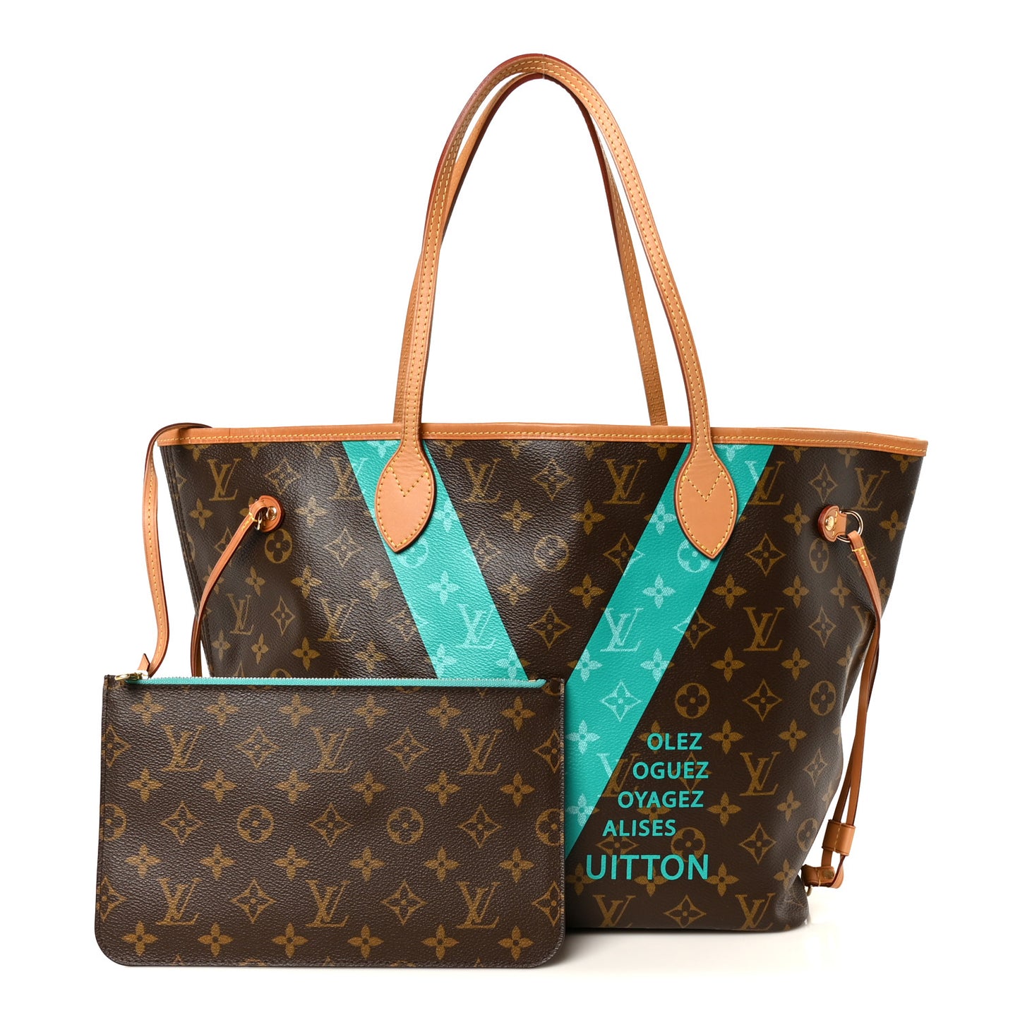 Monogram V Neverfull MM Turquoise