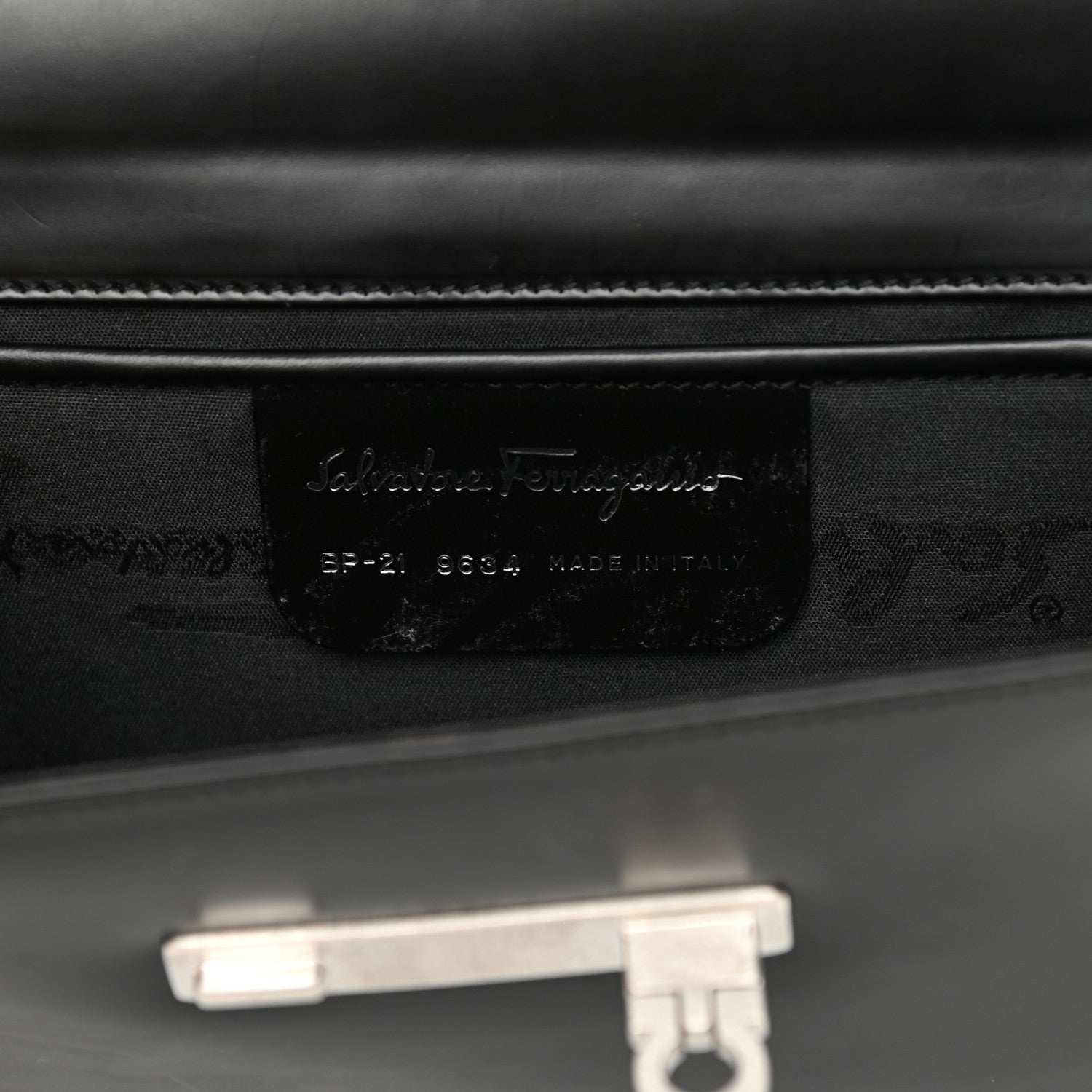 Salvatore Ferragamo Calfskin Gancio Shoulder Bag Black 6 of 12