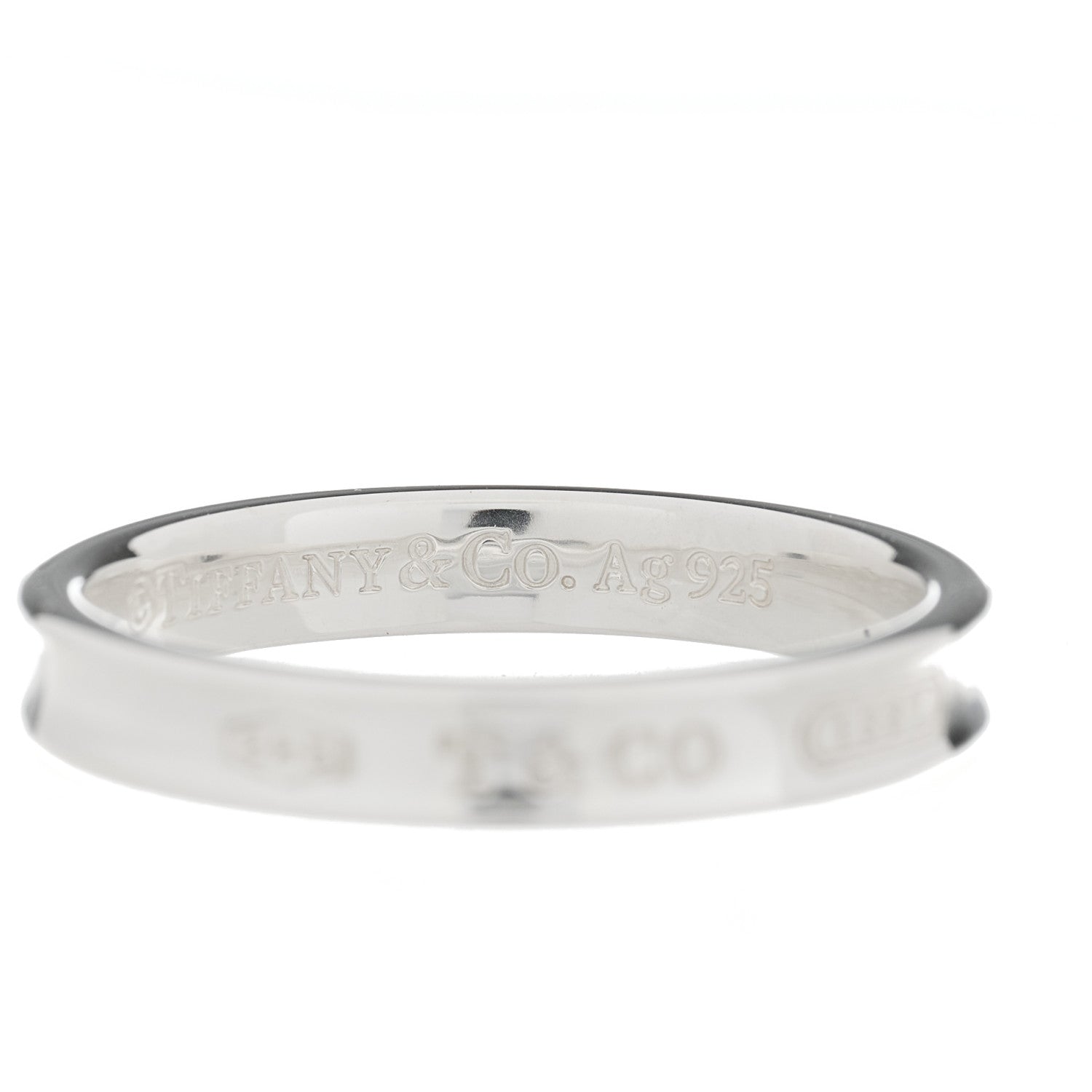 Tiffany Sterling Silver Narrow 1837 Band Ring 67 12 4 of 4