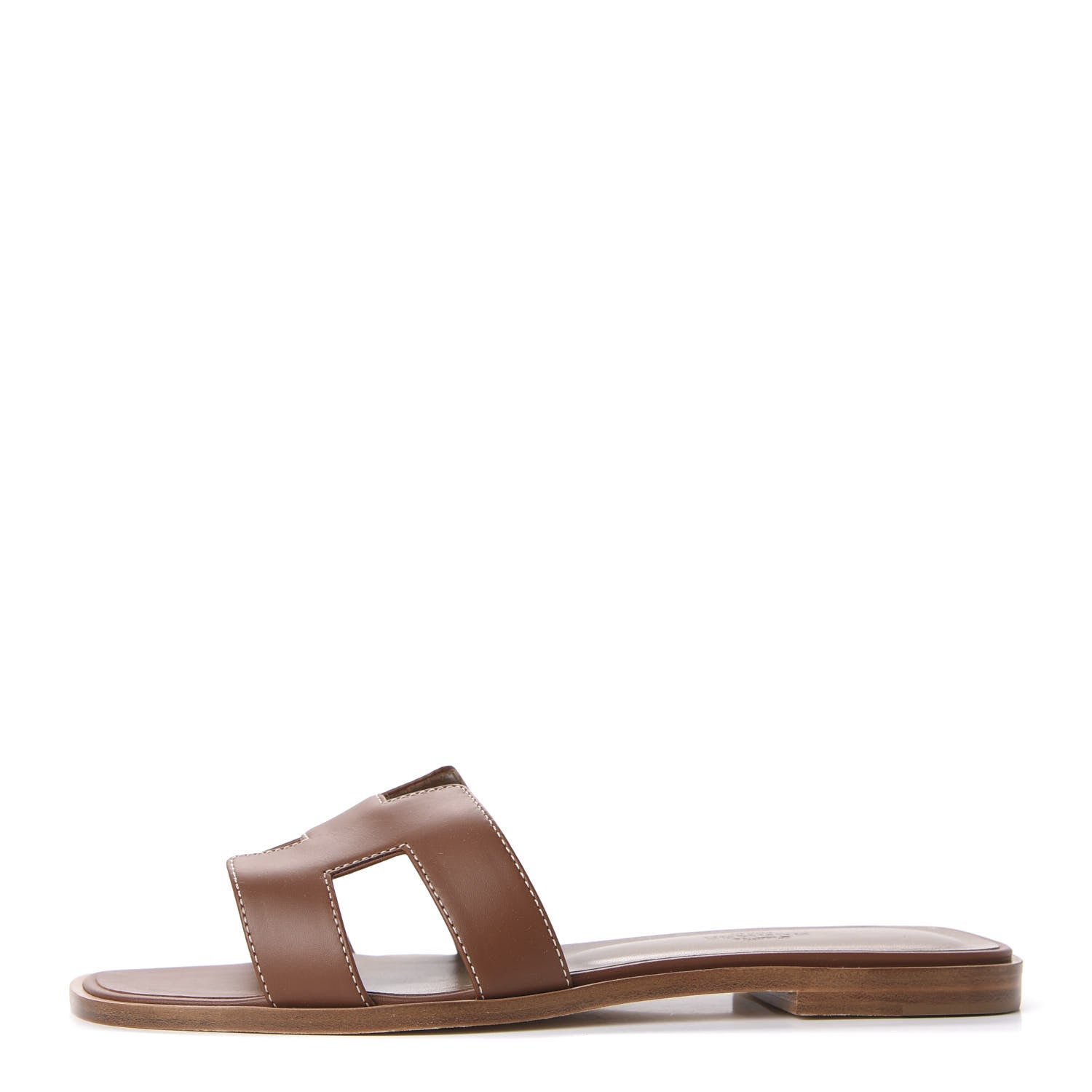 Hermes Box Calfskin Oran Sandals 39 Gold 1 of 10