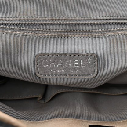 Chanel Glazed Calfskin Quilted Portobello Tote Black Beige 6 of 14