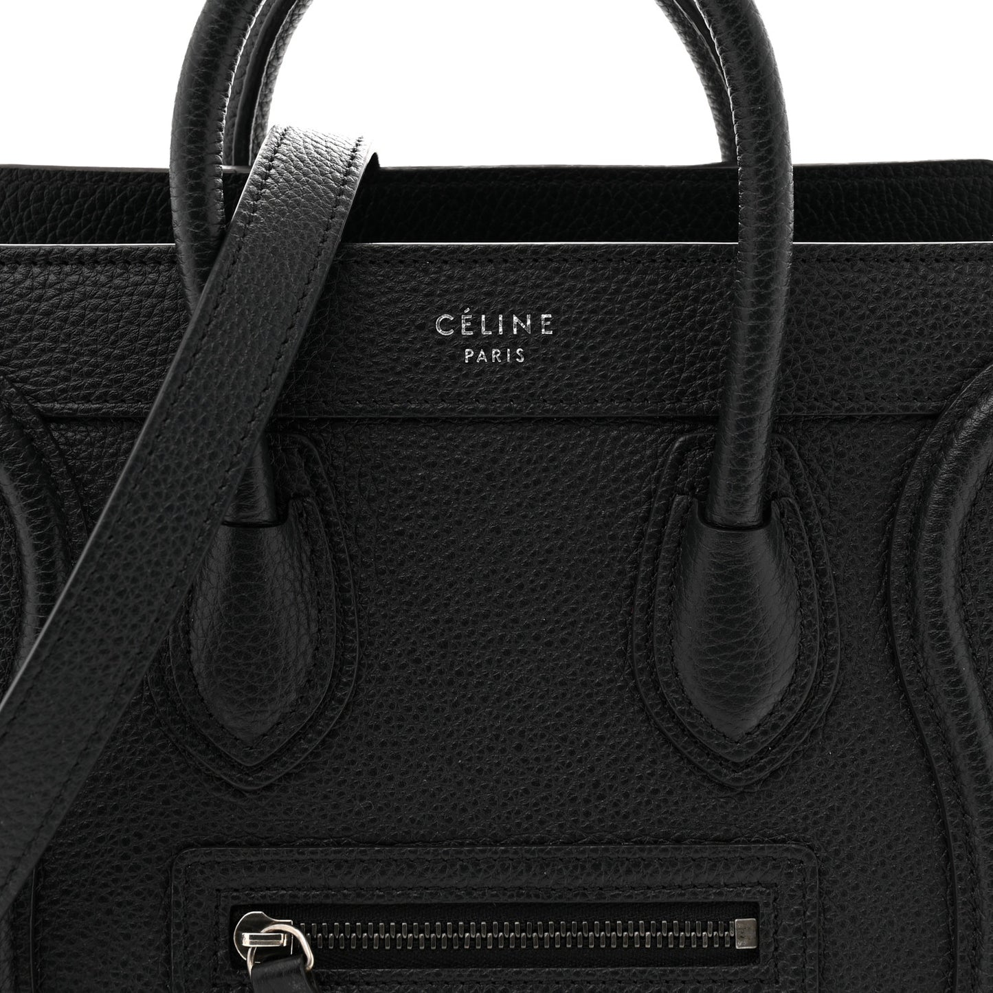 Drummed Calfskin Nano Luggage Black