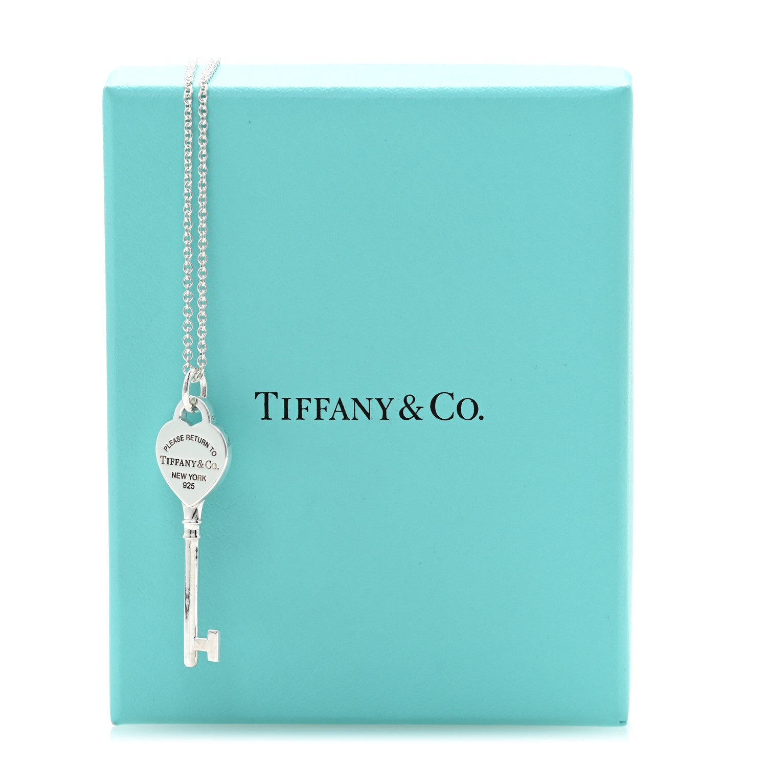 Tiffany Sterling Silver Return to Tiffany Heart Key Pendant Necklace 7 of 7