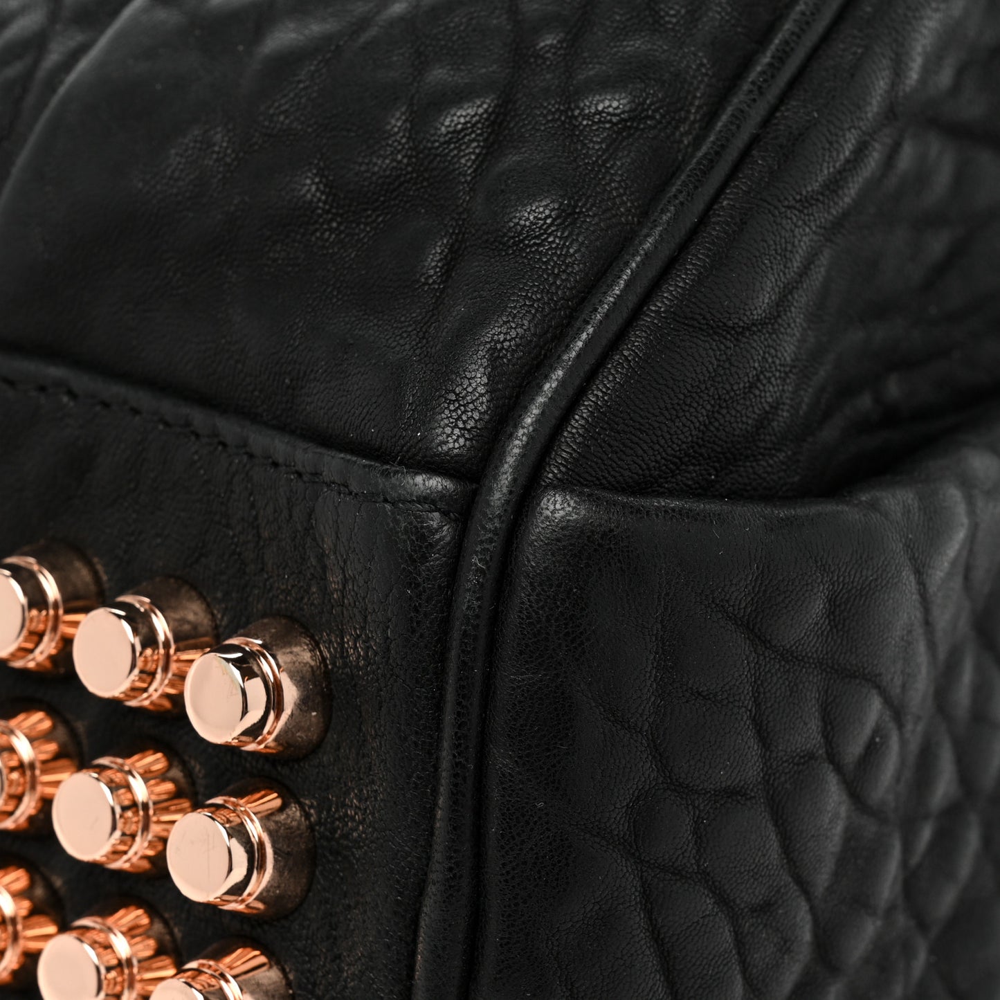 Pebbled Lambskin Rockie Black Rose Gold Hardware