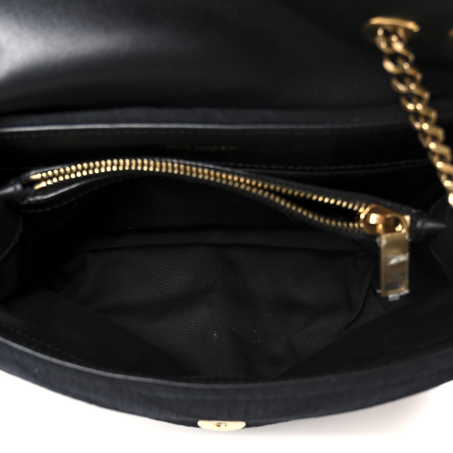 Saint Laurent Fabric Y Quilted Monogram Small Loulou Chain Satchel Black 5 of 12