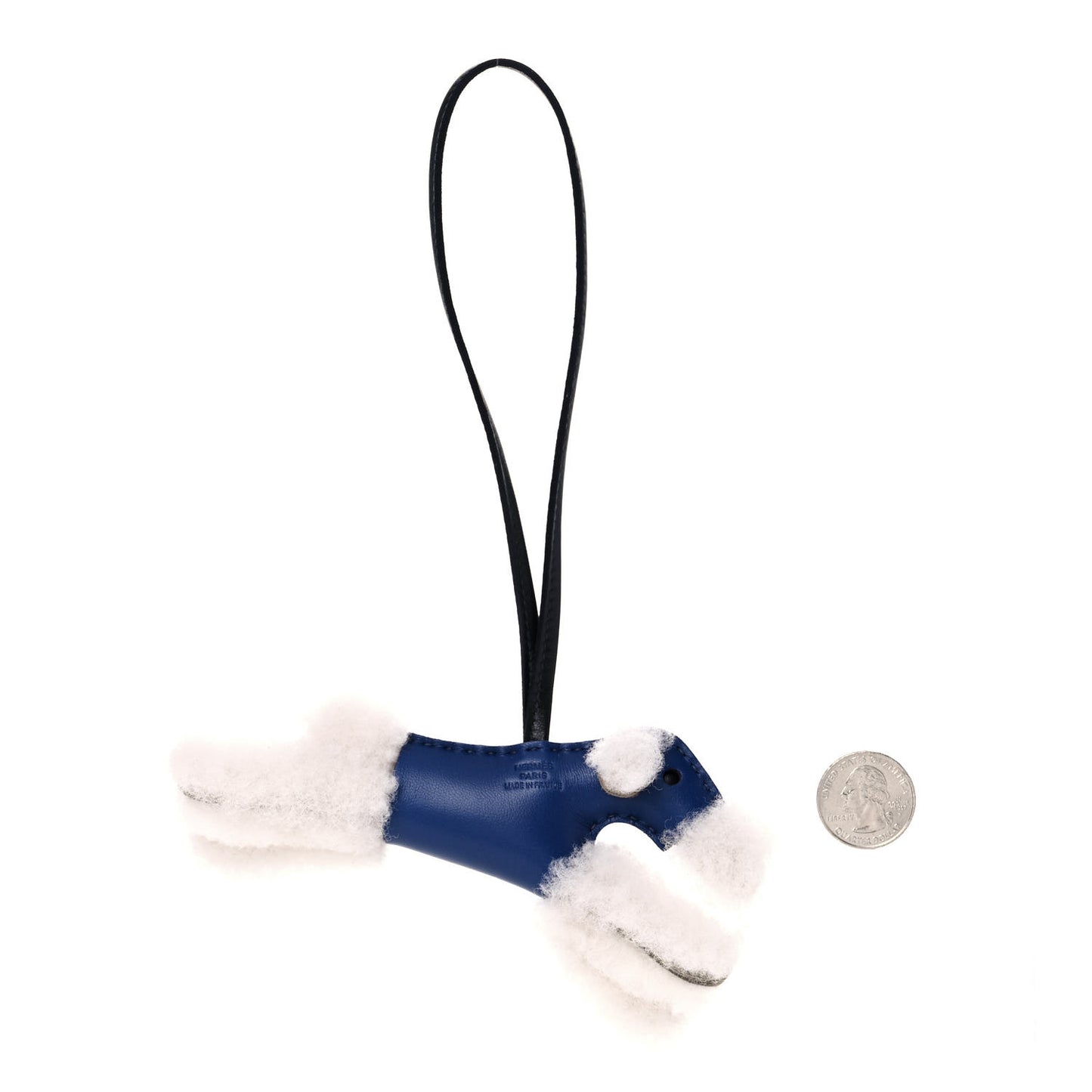 Milo Lambskin Shearling Budy Charm Bleu Saphir