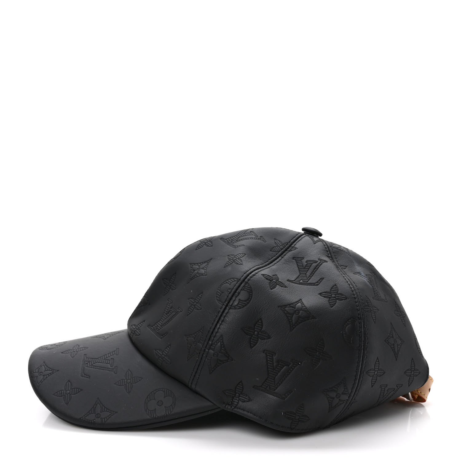 Louis Vuitton Calfskin Monogram Shadow Baseball Cap Black 4 of 9