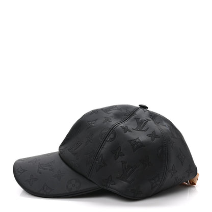 Louis Vuitton Calfskin Monogram Shadow Baseball Cap Black 4 of 9