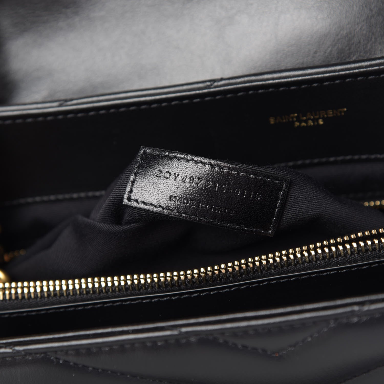 Saint Laurent Calfskin Y Quilted Monogram Large Loulou Chain Satchel Black 7 of 14