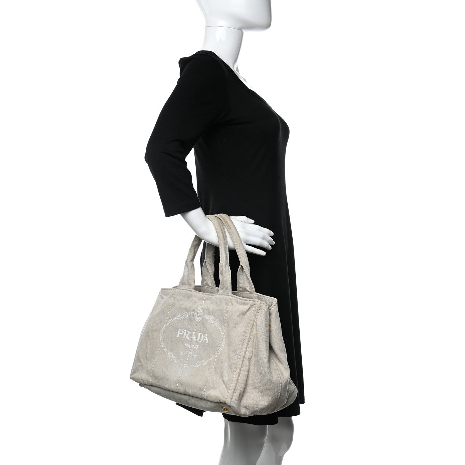 Prada Canapa Logo Shopping Tote Naturale 2 of 11