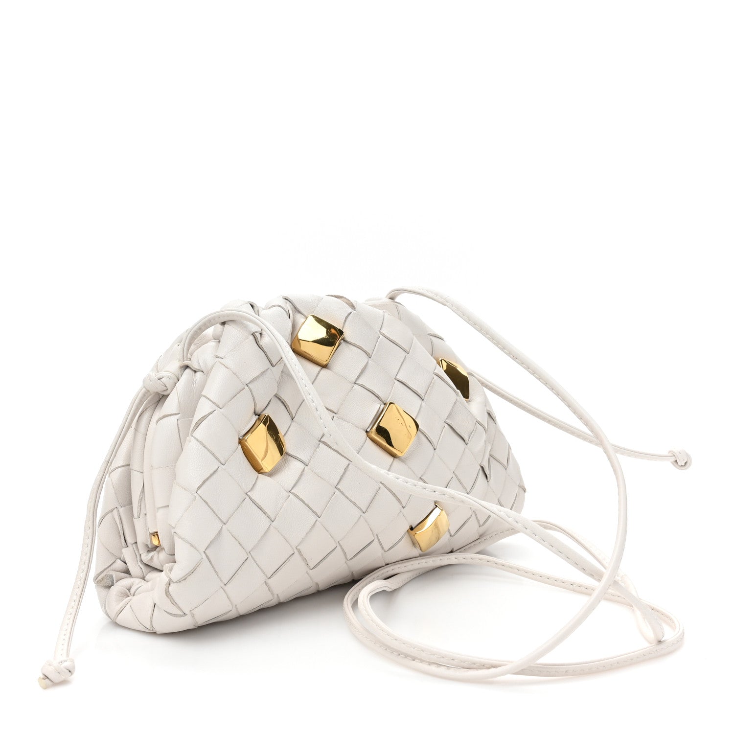 Bottega Veneta Nappa Intrecciato Studded The Mini Pouch Chalk 3 of 10
