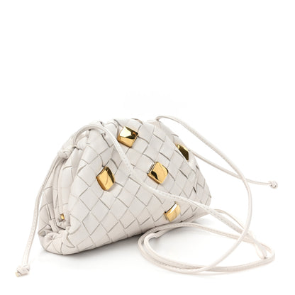 Bottega Veneta Nappa Intrecciato Studded The Mini Pouch Chalk 3 of 10