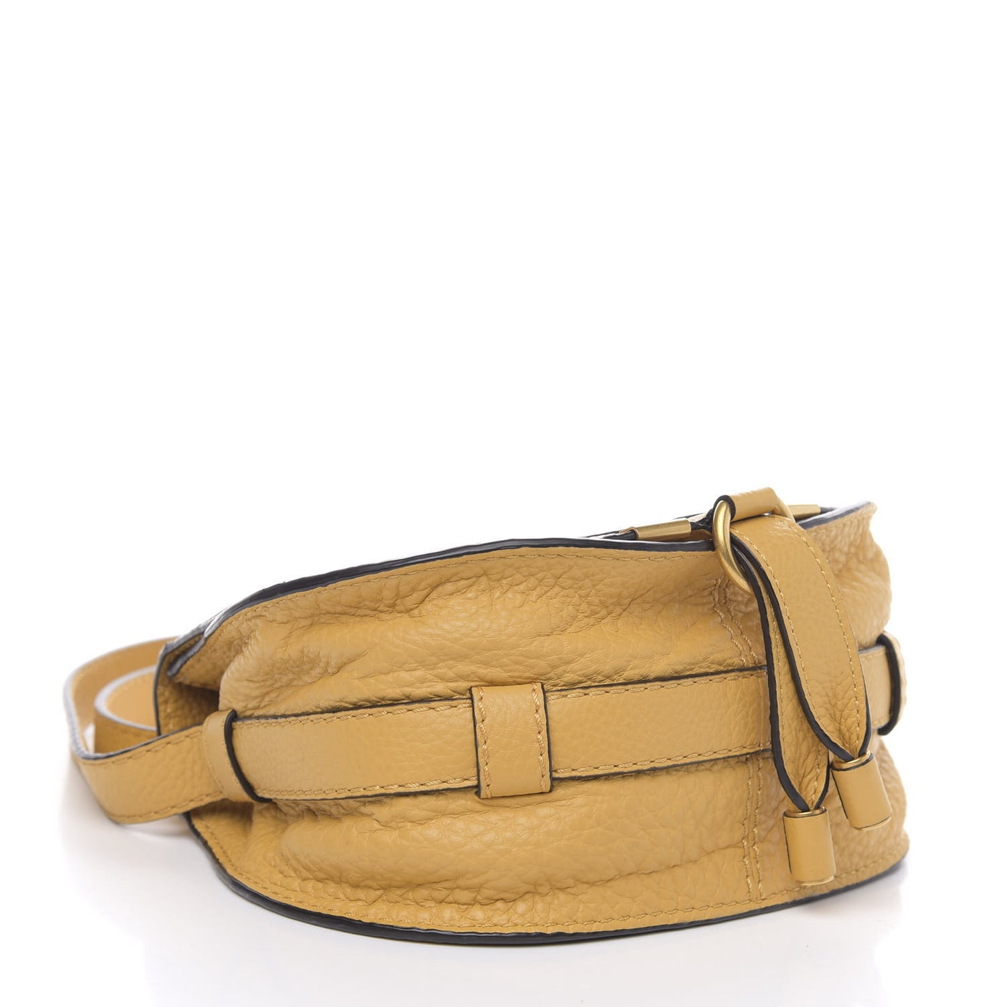 Calfskin Mini Marcie Round Crossbody Bag Honey Gold